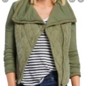 NWT Evereve Marrakech green quilted jacket L